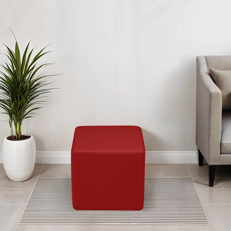 Pro Series Upholstered Square Ottoman 18" Height, Crimson