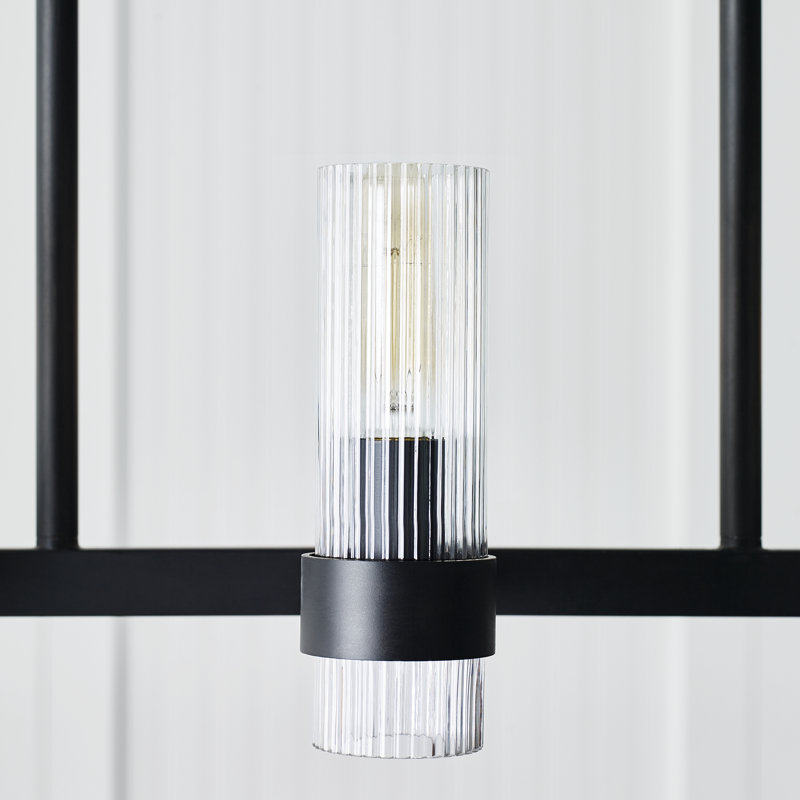 10 - Light Dimmable Linear Chandelier, Aged Iron