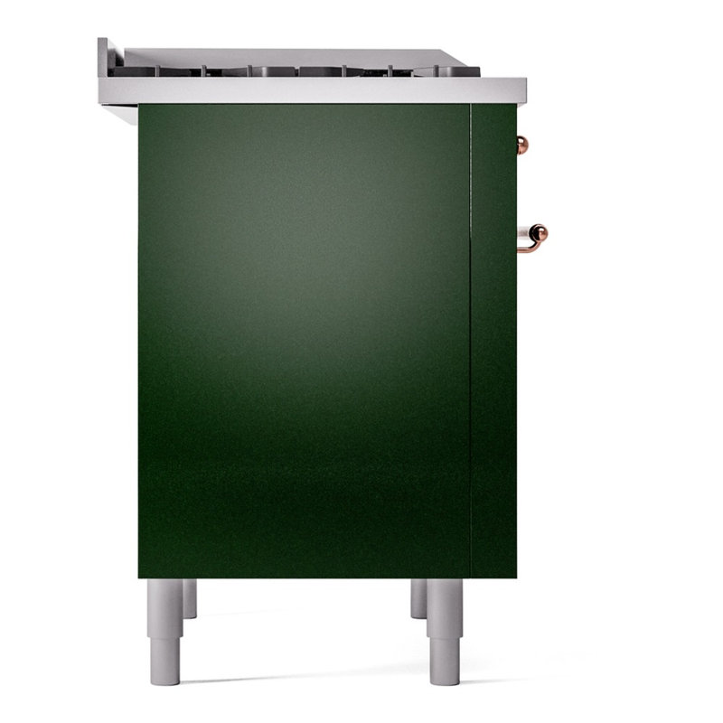 ILVE Nostalgie II 36 Dual Fuel Range, knobs, Emerald Green/Copper, Natural Gas