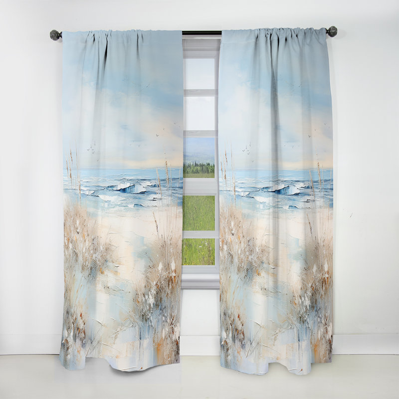 Coastal Ocean Charm In Winter - Coastal Blackout Curtain - 1 Panel, 52" W x 95" L