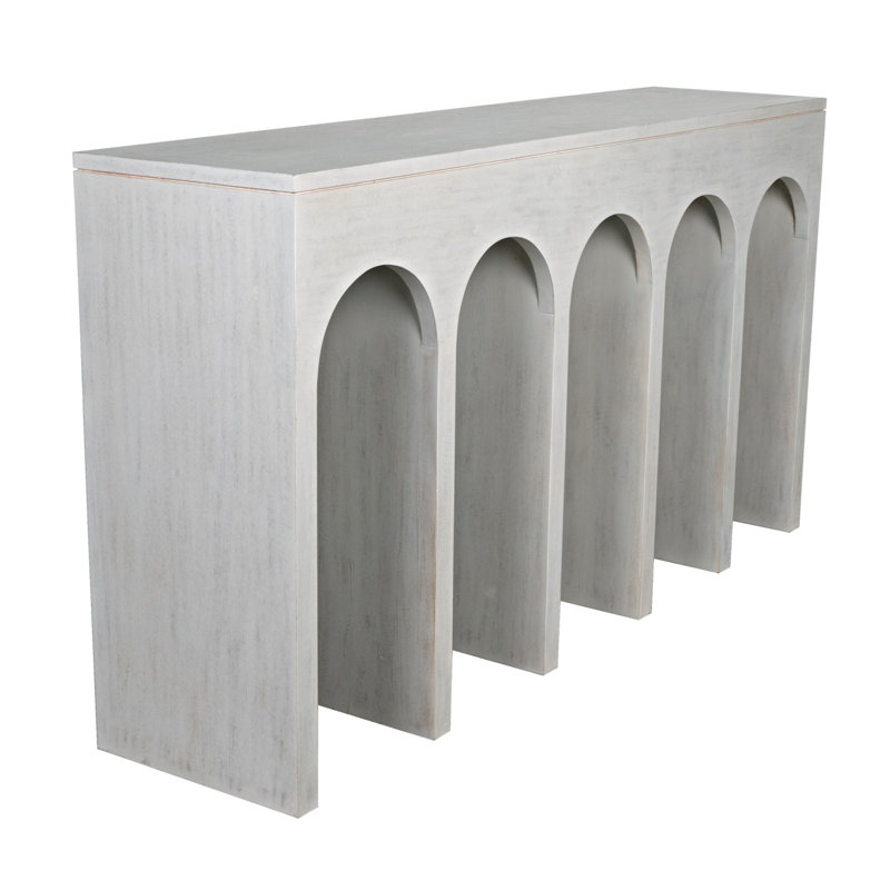 Bridge 59'' White Wash Wood Console Table with Storage