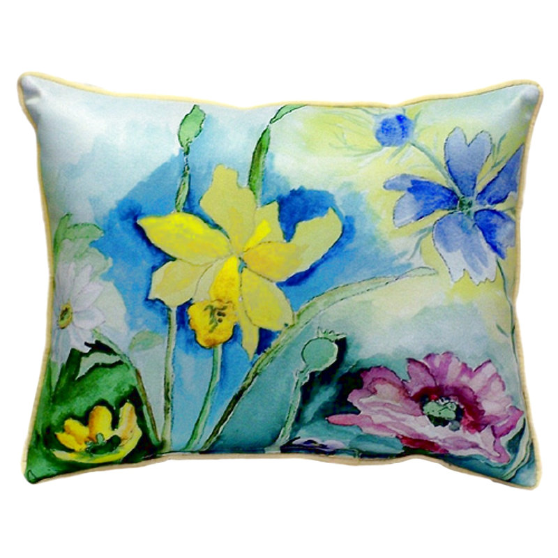 Coussin lombaire intérieur/extérieur fleurs