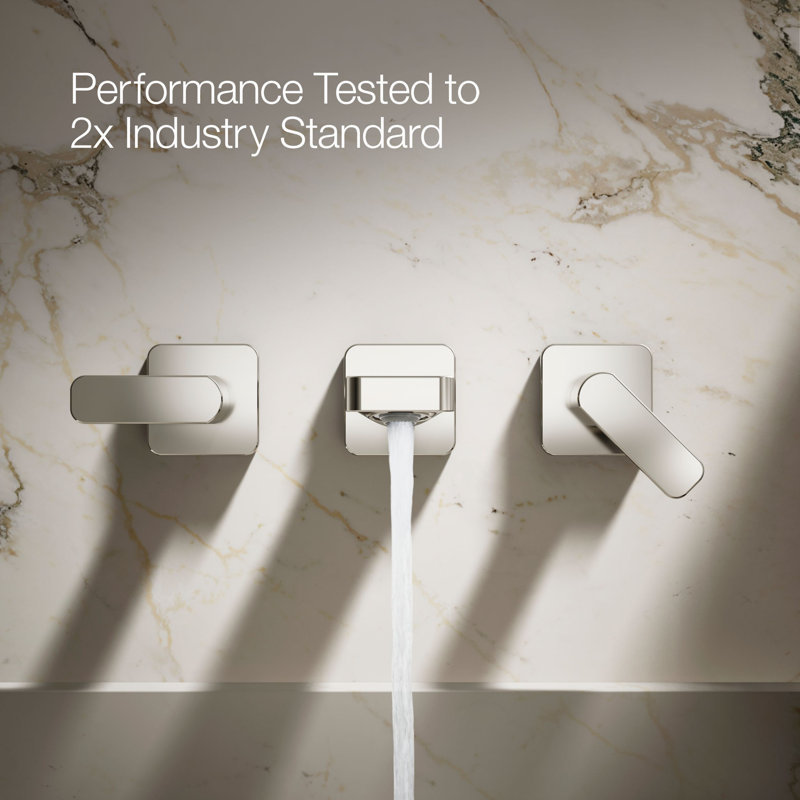 Parallel Wall-Mount Bathroom Sink Faucet Trim, Silver