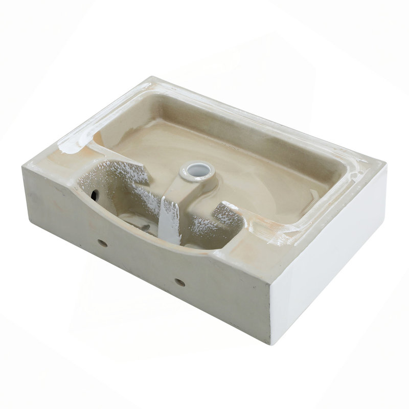 Lavabo de console de salle de bain en céramique 24 "x 16,75" avec trop-plein et pieds