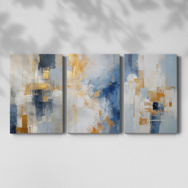 ABSTRACT Series Dxli - Toile tendue sur mesure - 3 pièces, H 36 po x l 72 po