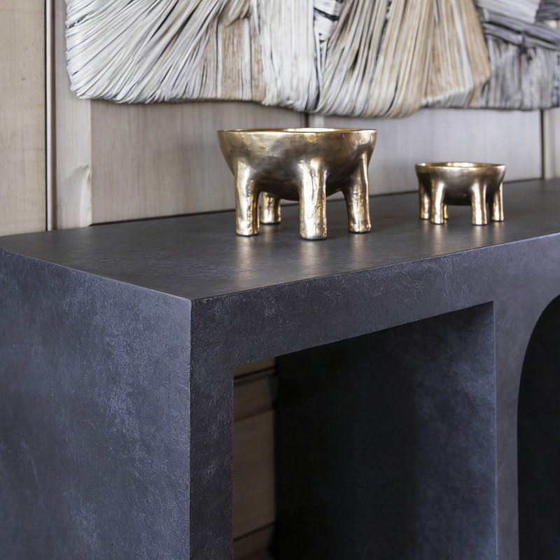 Console italienne simple et créative, H 33,5 po x l 66,9 po x P 15,7 po, Gris foncé