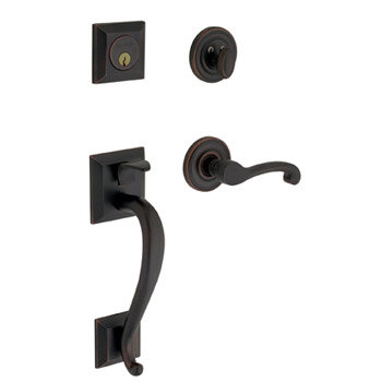 Madison Handleset with Single Cylinder Deadbolt and Door Lever and Rosette