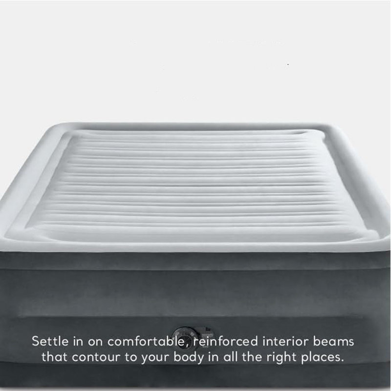 Grand matelas pneumatique 22 po avec pompe intégrée - Lit gonflable surélevé pour le voyage et le camping, supporte 600 lb
