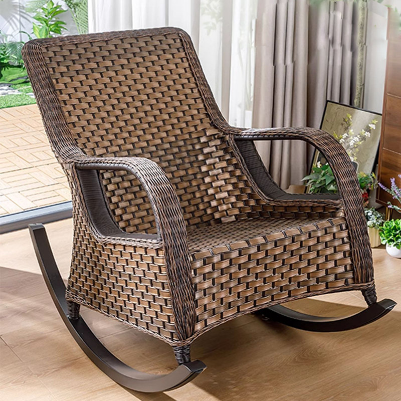 Fauteuil de canne en PE tissé à la main Exquis, Brun