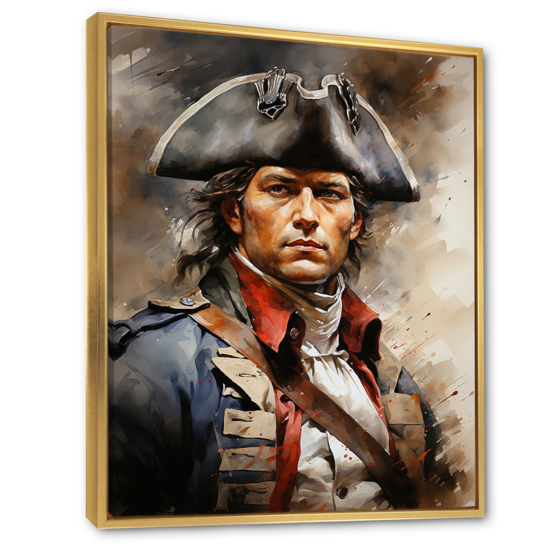 «Baume The American Revolutionary War II», reproduction sur toile, H 20 po x l 12 po x P 1 po, Cadre flottant doré
