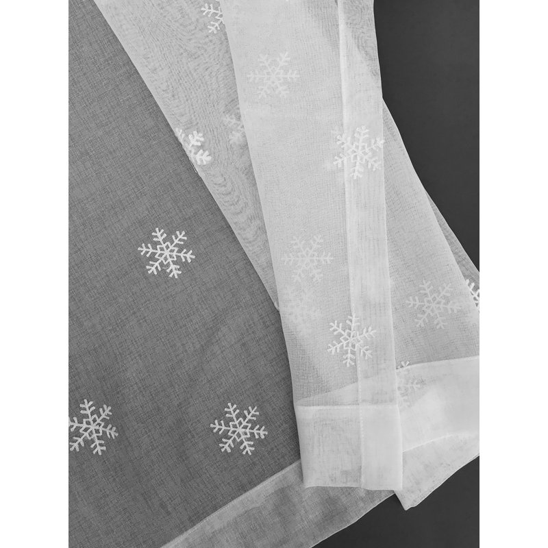 Panneau de rideau simple avec passe-tringle en flocon de neige Borchers, l 54 po x L 108 po