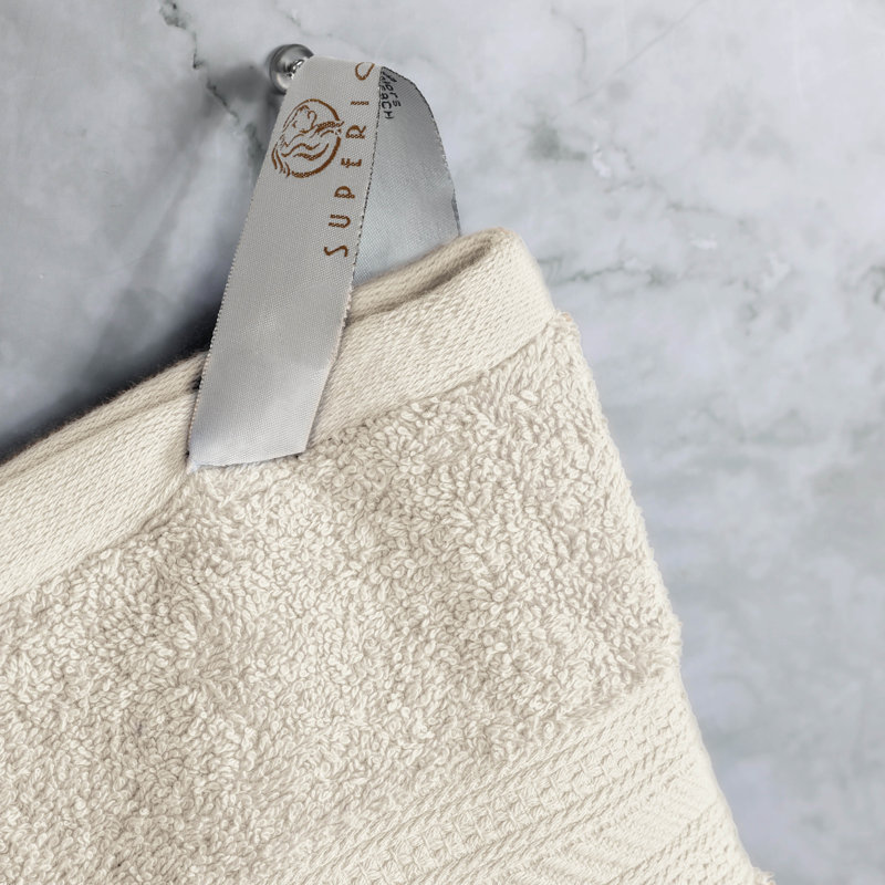 Atlas Cotton Plush Soft Highly-Absorbent Heavyweight Luxury 12 Piece Assorted Towel Set, Almond