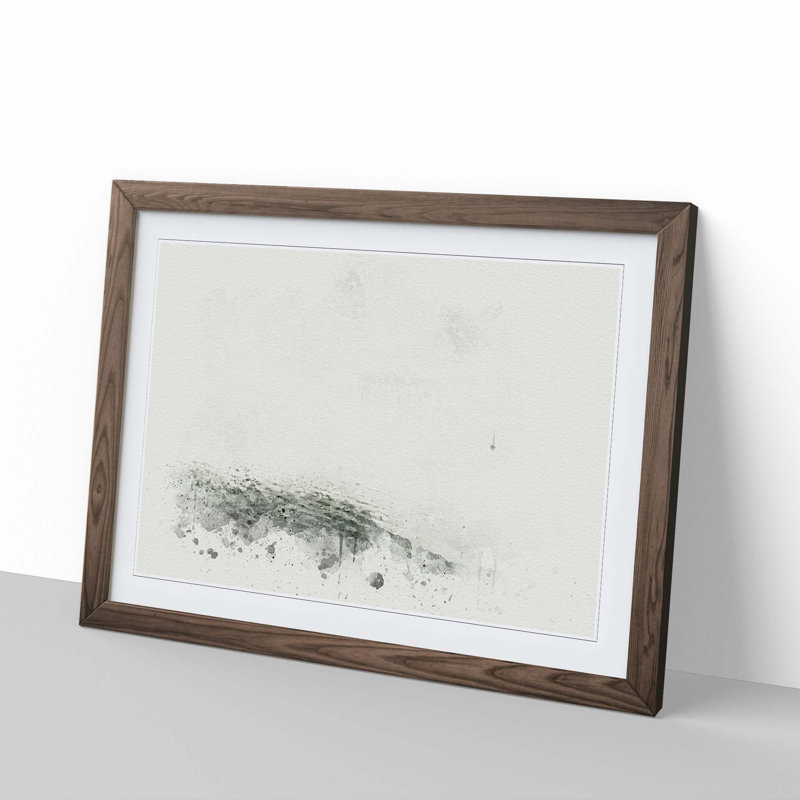 Lonely Boat upon the Lake in Abstract - Picture Frame Graphic Art Print, Walnut, 60cm H x 91cm W x 2cm D