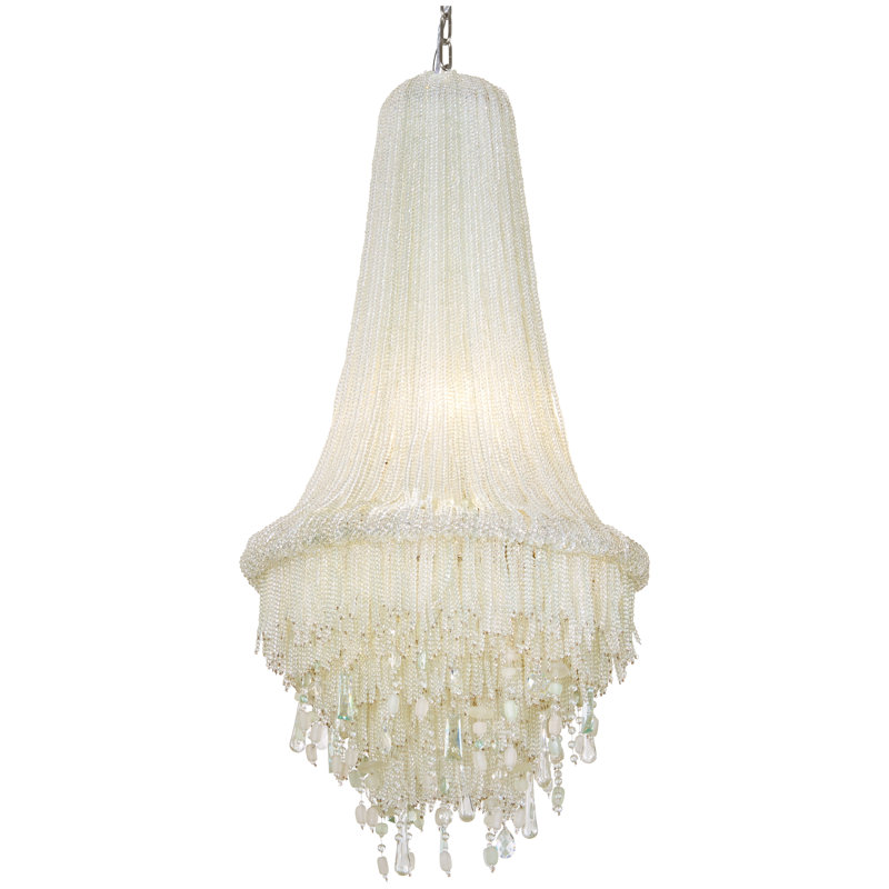 Luminaire suspendu 4 lumières Minka Metropolitan Crystal Reign au fini nickel poli