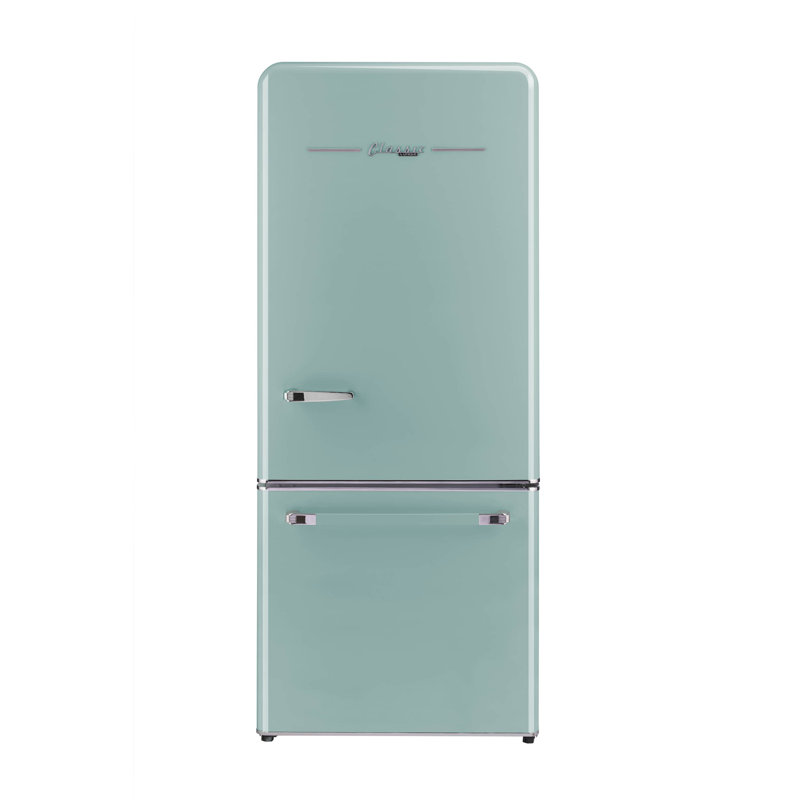 Classic Retro 30" Frost-Free 17.7 cu. ft. Energy Star Certified Bottom Freezer Refrigerator, Ocean Mist Turquoise