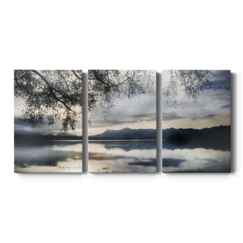Staffelsee Lake - 3 Piece Single Picture Frame Print on Canvas, 32" H x 72" W x 1.5" D