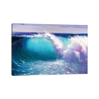 «Blue Wave» par Bozhena Fuchs, reproduction d'art sur toile tendue