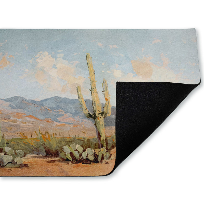 Paillasson Cactus & Mountain View, par Nina Blue, 18 po x 30 po, Cactus et vue sur la montagne