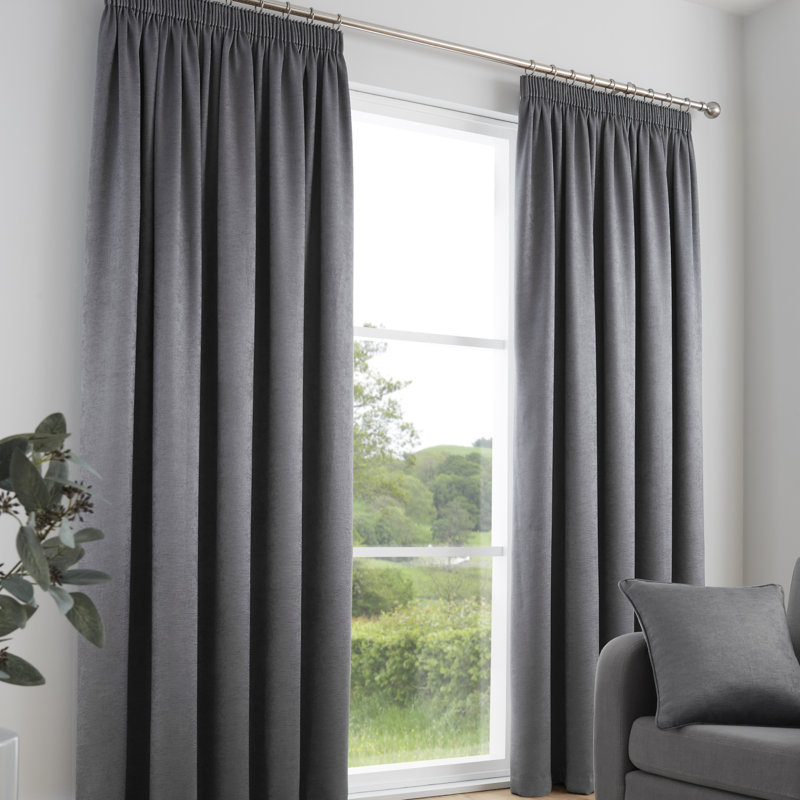 Galaxy Room Darkening Curtain Pair, Width 117 x Drop 183 cm, Charcoal