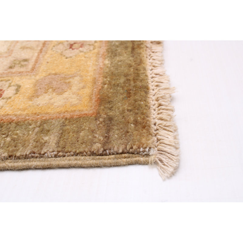 One-of-a-Kind Rectangle 10'0" X 13'9" New Age Wool Area Rug in Beige