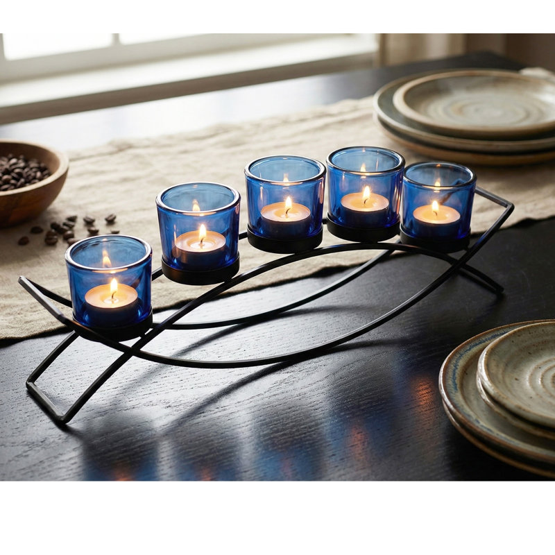 Centre de table en fer Iron, Black/Blue