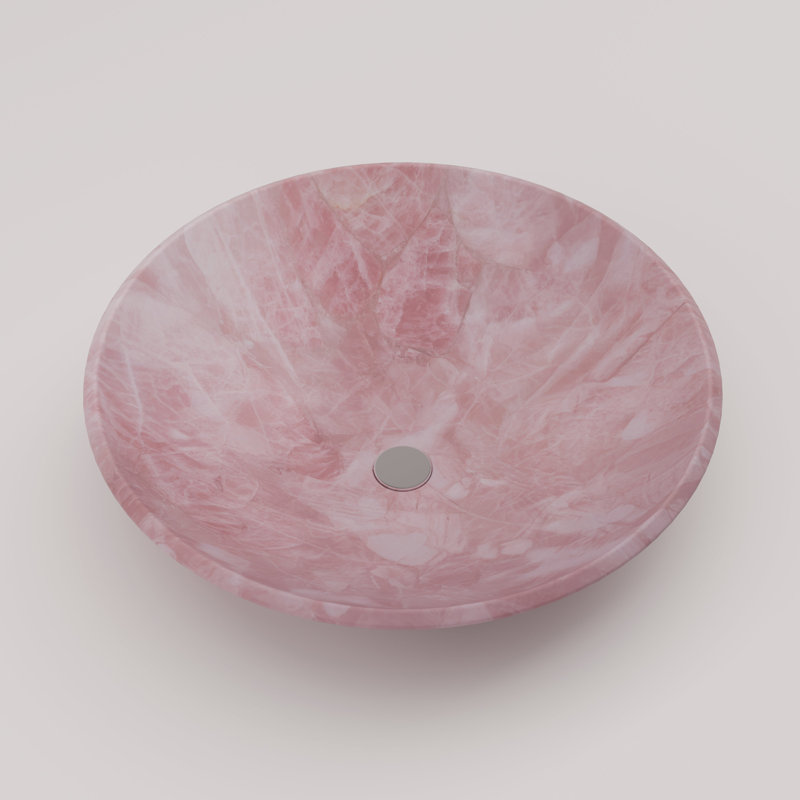 Round Wash Basin, Pink Quartz