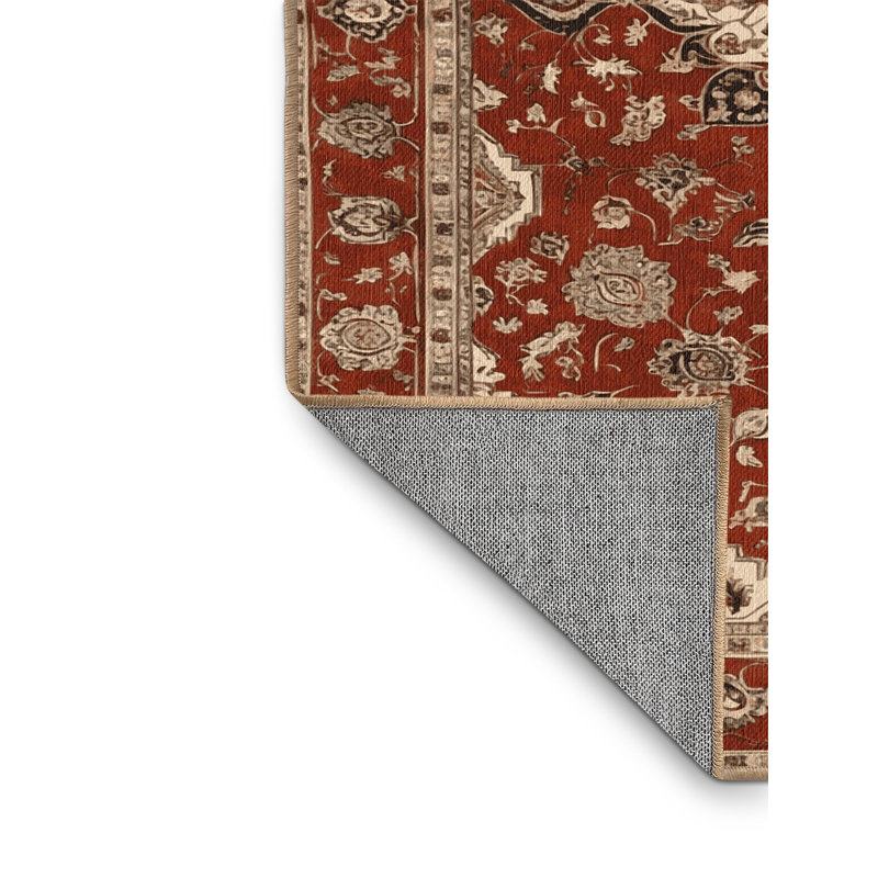 Tapis brun lavable à la machine, Carré 6 pi