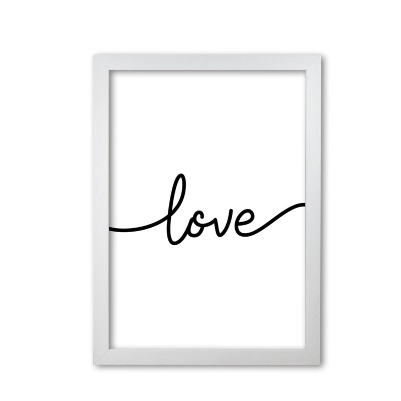Love Textual Art Print By Pixy Paper by Pixy Paper - Single Picture Frame Print, White Grain, 42cm H x 29.7cm W