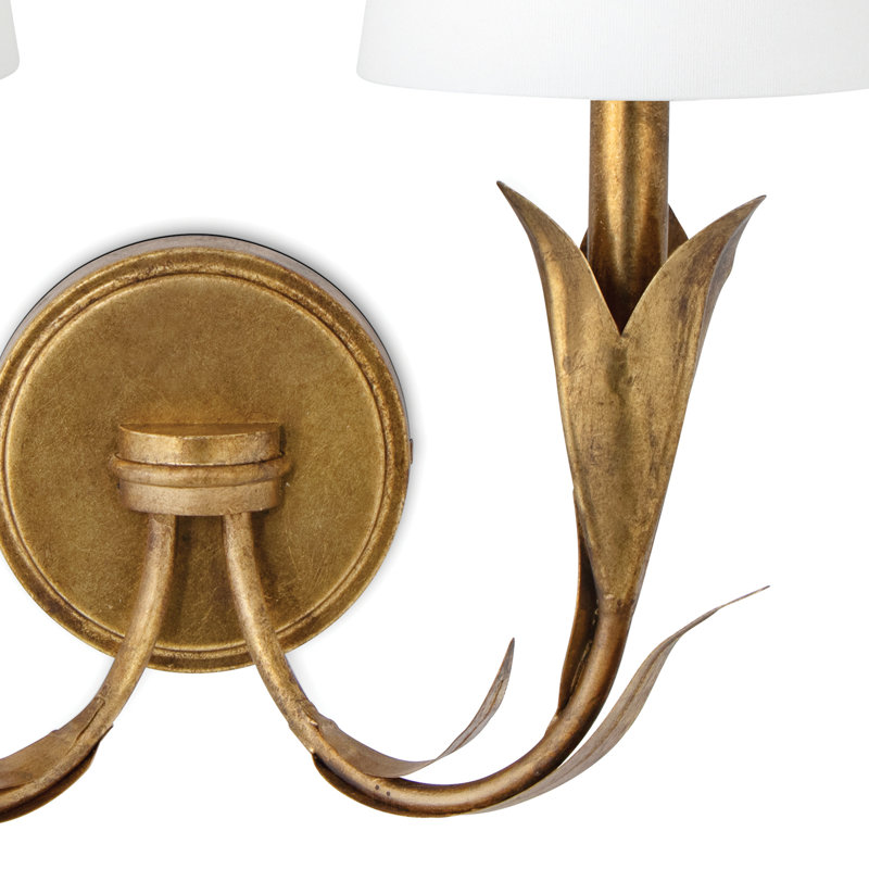 River Reed 2 - Light Armed Sconce, Antique Gold Leaf