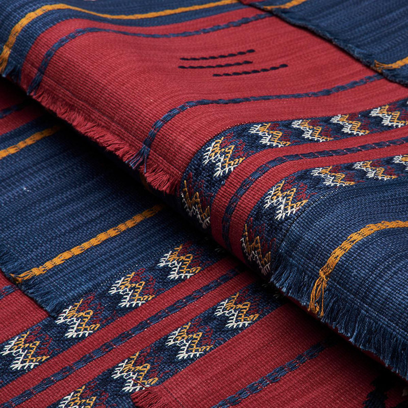 Aravali Patchwork Fabric, Ink/Cerise