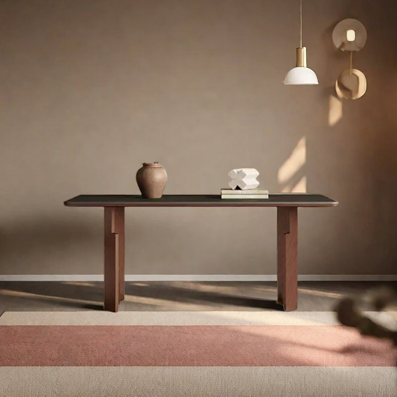 Table de salle à manger en bois de chêne fritté, H 29,53 po x L 62,99 po x l 31,5 po
