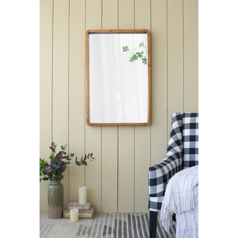 Miroir 24 po x 36 po à cadre rustique en bois, parfait pour la décoration murale maison de campagne dans le salon, la chambre à coucher et le vestibule