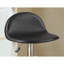 Tabouret réglable à structure en métal noir avec rembourrage en similicuir et base moderne
