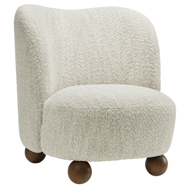 Monroe Boucle Fabric Accent Chair, Pearl Fabric