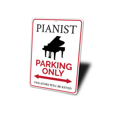Enseigne de pianiste en aluminium