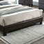 Tête de lit ajustable moderne en similicuir brun avec lit simple 1pc-56090450-56090449