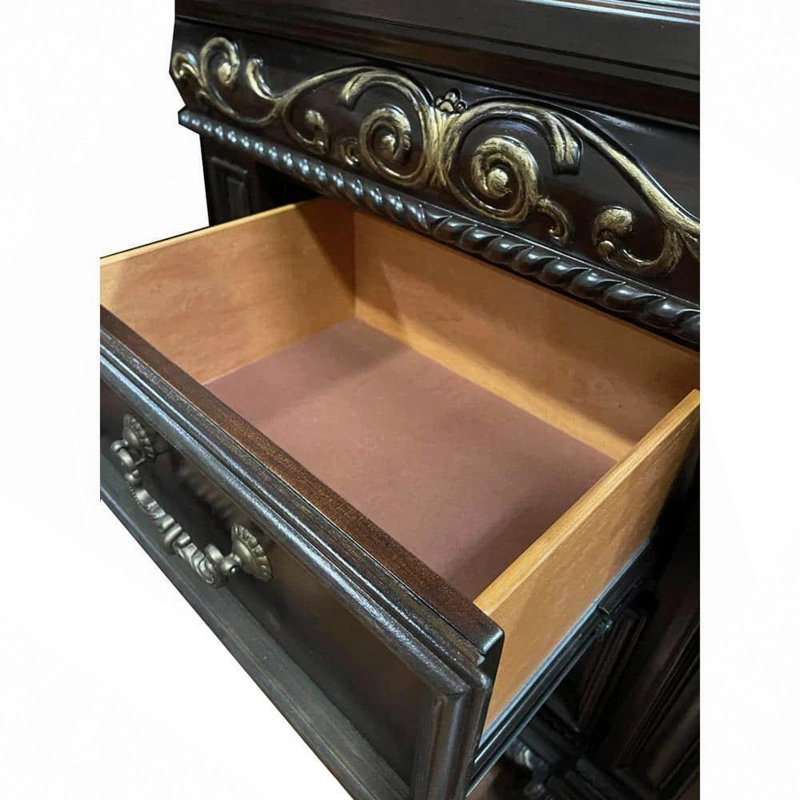 Table de chevet 2 tiroirs Traditional, table de chevet en bois massif