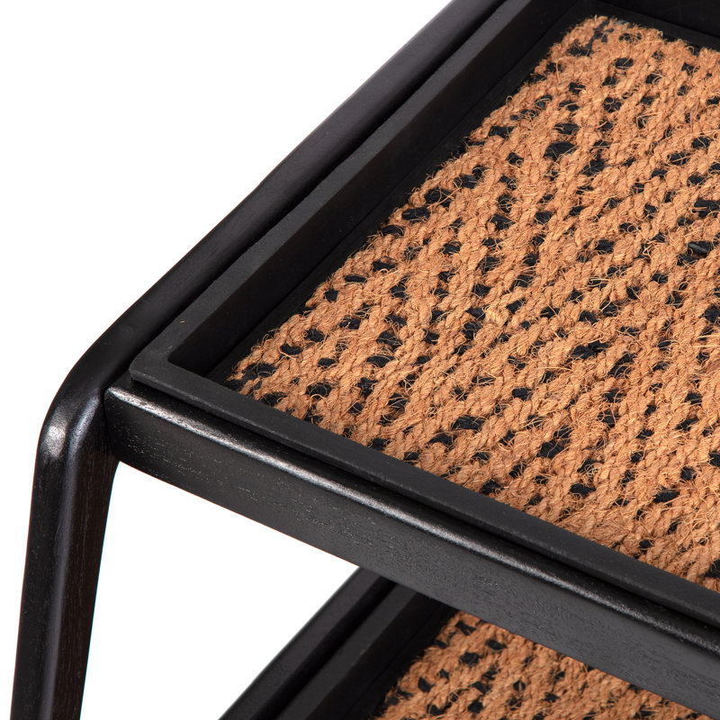Support à bottes en bois massif de qualité supérieure avec tapis en fibre de coco naturelle - Rangement pour chaussures
