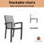 Chaise de patio empilable en aluminium