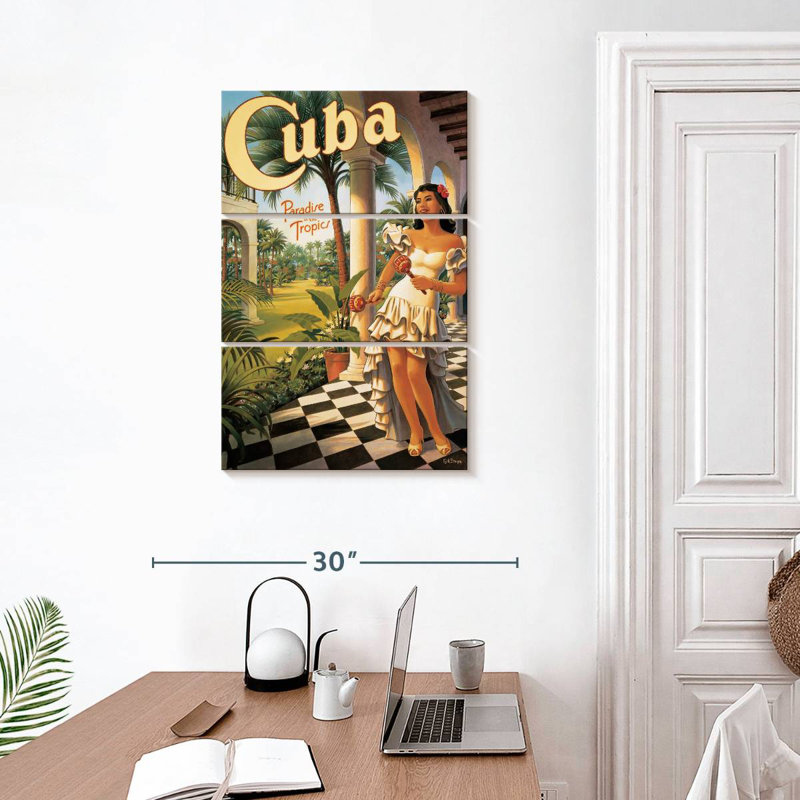 Enn Cuba, paradis des tropiques, H 32 po x l 20 po