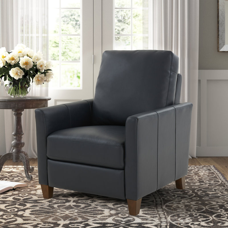 Kenneth Faux Leather Recliner, Midnight Blue Faux Leather