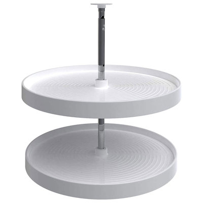 Rev-A-Shelf Lazy Susan Full-Circle Polymer Two-Shelf, White 
