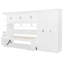 Lit escamotable en bois avec lit escamotable et grand espace de rangement comprenant des tablettes ouvertes, un tiroir et une armoire (blanc)-1487041556