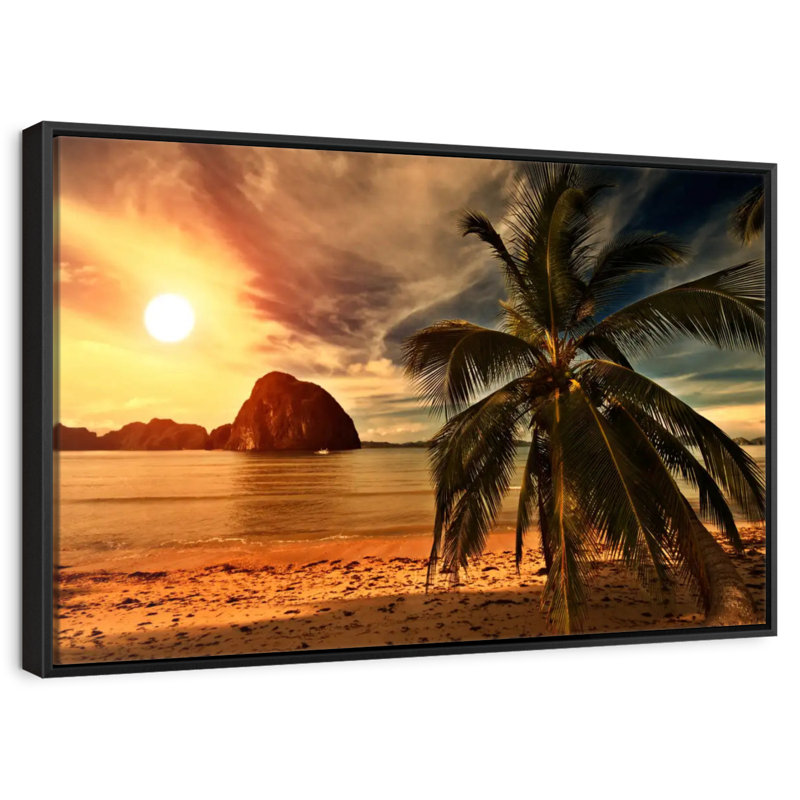 " Hot Beach Sunset Wall Art ", 13" H x 9" W