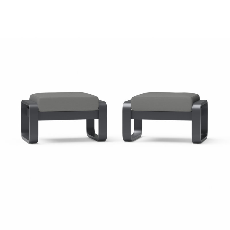 Repose-pieds Andes (ensemble de 2) - Toile gris anthracite, Toile gris anthracite