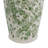 White Ceramic Flower Vase With Green Floral Pattern