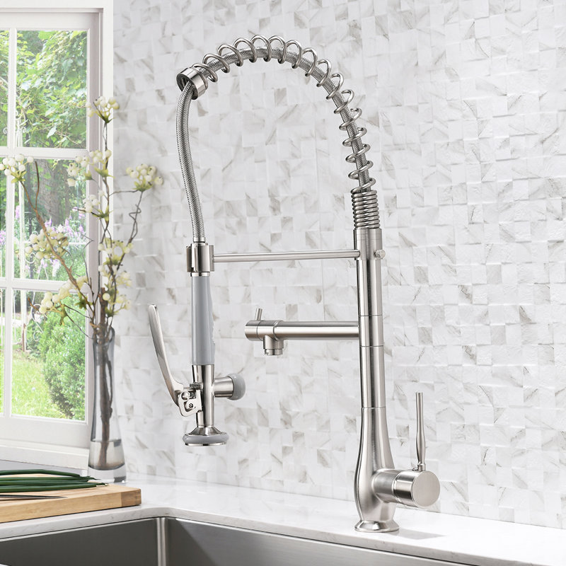 FLG Pull Down Kitchen Faucet, Brushed Nickel
