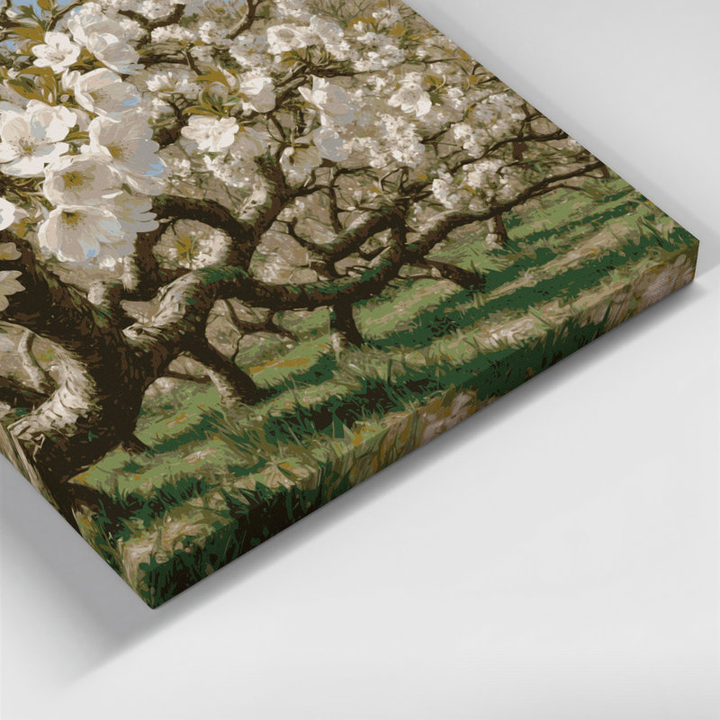 «Botanical Apple Tree Branches», art mural sur toile brune, H 24 po x l 36 po
