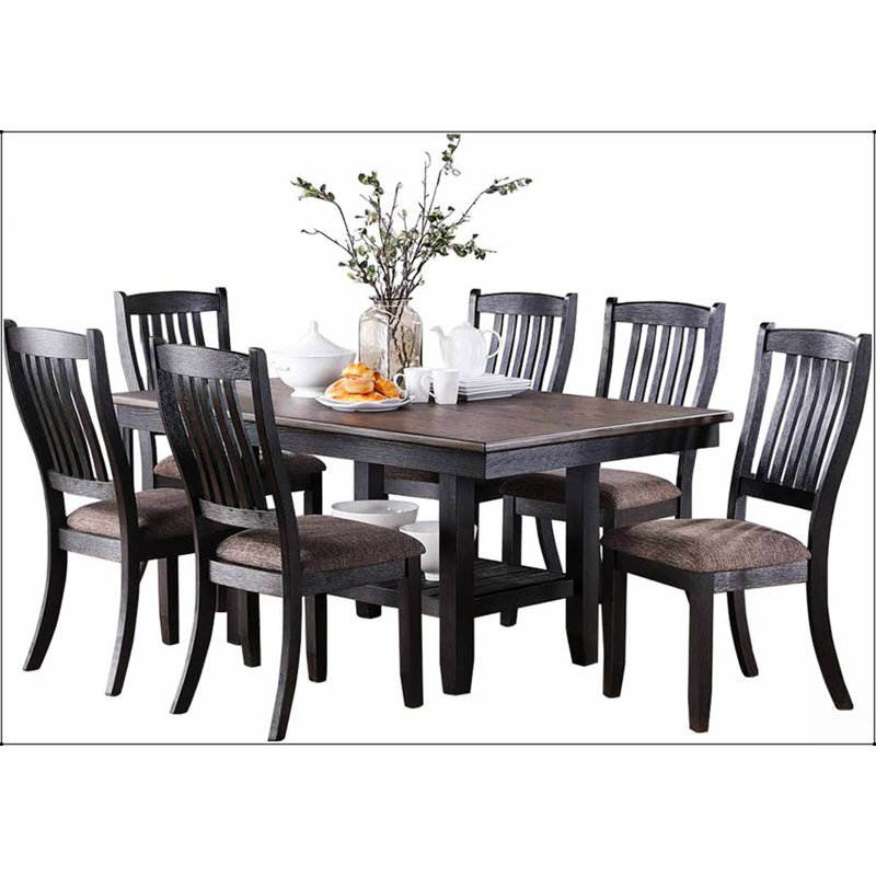 Ensemble de salle à manger rectangulaire L 64,00 po x l 40,00 po Barrone, Café, Café, Noir