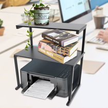 3-Shelf Mobile Home Office Caddy Printer Stand Cart in Black